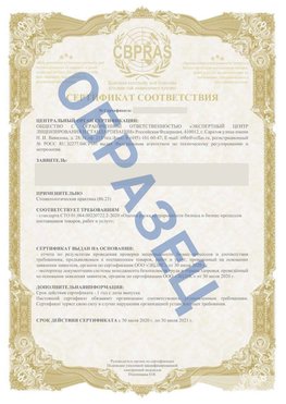 Образец Сертификат СТО 01.064.00220722.2-2020 Анадырь Сертификат СТО 01.064.00220722.2-2020 