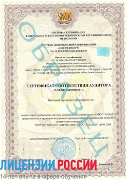 Образец сертификата соответствия аудитора №ST.RU.EXP.00005397-3 Анадырь Сертификат ISO/TS 16949