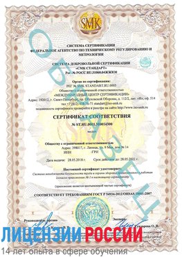 Образец сертификата соответствия Анадырь Сертификат OHSAS 18001